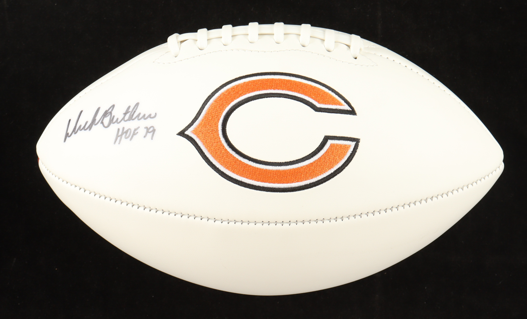 Dick Butkus Signed Bears Logo Football Inscribed "HOF 79" (JSA) at PristineAuction.com Dick Butkus Signed Bears Logo Football Inscribed "HOF 79" (JSA) at PristineAuction.com