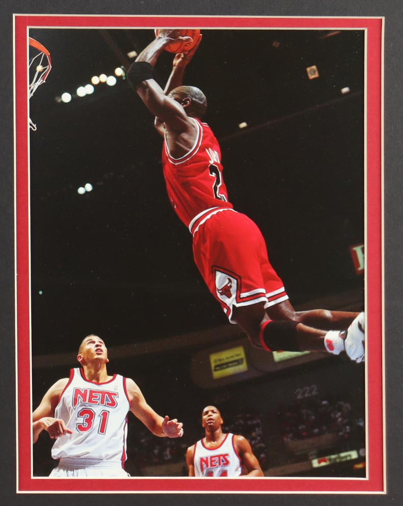 Michael Jordan Custom Framed Jersey Display With (4) Championship Pins at PristineAuction.com Michael Jordan Custom Framed Jersey Display With (4) Championship Pins at PristineAuction.com