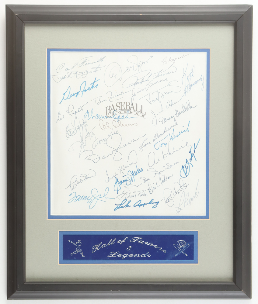 "Baseball Hall of Famers & Stars" Custom Framed Photo Display Signed By (33) With Carl Yastrzemski, Tommy John, Duke Snider, Lou Brock (PSA) at PristineAuction.com "Baseball Hall of Famers & Stars" Custom Framed Photo Display Signed By (33) With Carl Yastrzemski, Tommy John, Duke Snider, Lou Brock (PSA) at PristineAuction.com