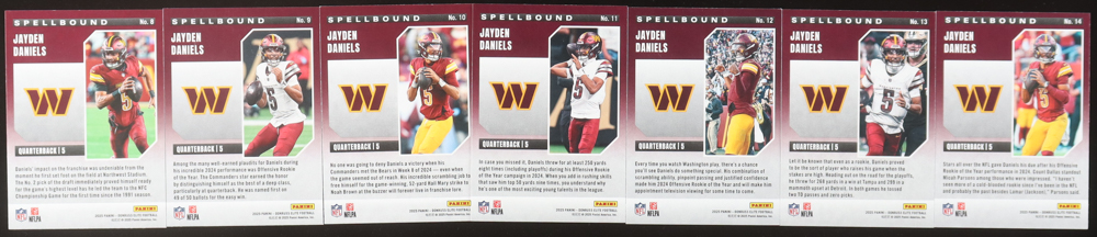 Jayden Daniels 2025 Elite Pink Spellbound Set of (7) Cards at PristineAuction.com Jayden Daniels 2025 Elite Pink Spellbound Set of (7) Cards at PristineAuction.com