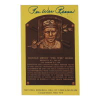 Pee Wee Reese Signed Hall of Fame Plaque Postcard with Inscriptions (JSA) at PristineAuction.com