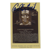 Carlton Fisk Signed Hall of Fame Plaque Postcard (JSA) at PristineAuction.com
