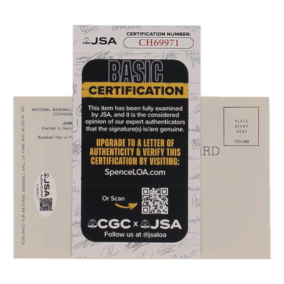 Joe Sewell Signed Hall of Fame Plaque Postcard (JSA) at PristineAuction.com Joe Sewell Signed Hall of Fame Plaque Postcard (JSA) at PristineAuction.com