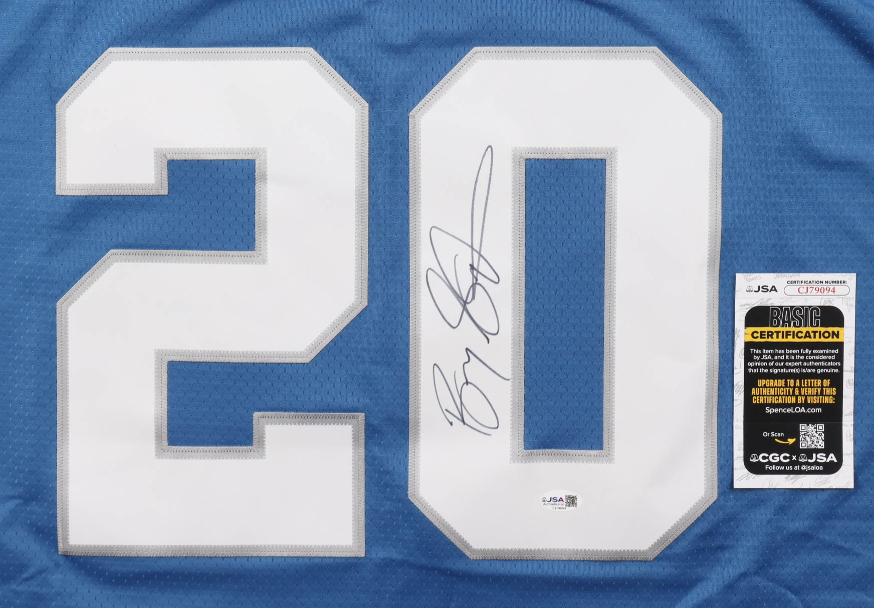 Barry Sanders Signed Lions Reebok Authentic Jersey (JSA) at PristineAuction.com Barry Sanders Signed Lions Reebok Authentic Jersey (JSA) at PristineAuction.com