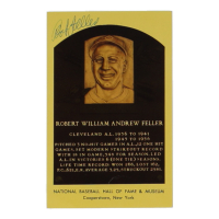Bob Feller Signed Hall of Fame Plaque Postcard (JSA) at PristineAuction.com