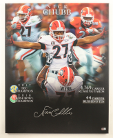 Nick Chubb Signed Georgia Bulldogs Canvas Photo (Beckett) at PristineAuction.com