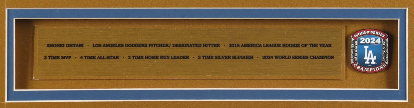 Shohei Ohtani Custom Framed Jersey Display With World Series Ring at PristineAuction.com Shohei Ohtani Custom Framed Jersey Display With World Series Ring at PristineAuction.com
