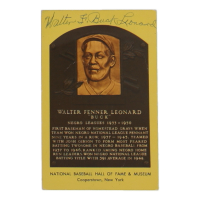 Buck Leonard Signed Hall of Fame Plaque Postcard (JSA) at PristineAuction.com