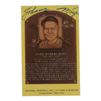 Johnny Mize Signed Hall of Fame Plaque Postcard (JSA) at PristineAuction.com