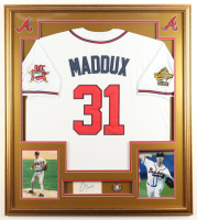 Greg Maddux Signed Custom Framed Cut Display with Jersey & Hall of Fame Pin (JSA) at PristineAuction.com