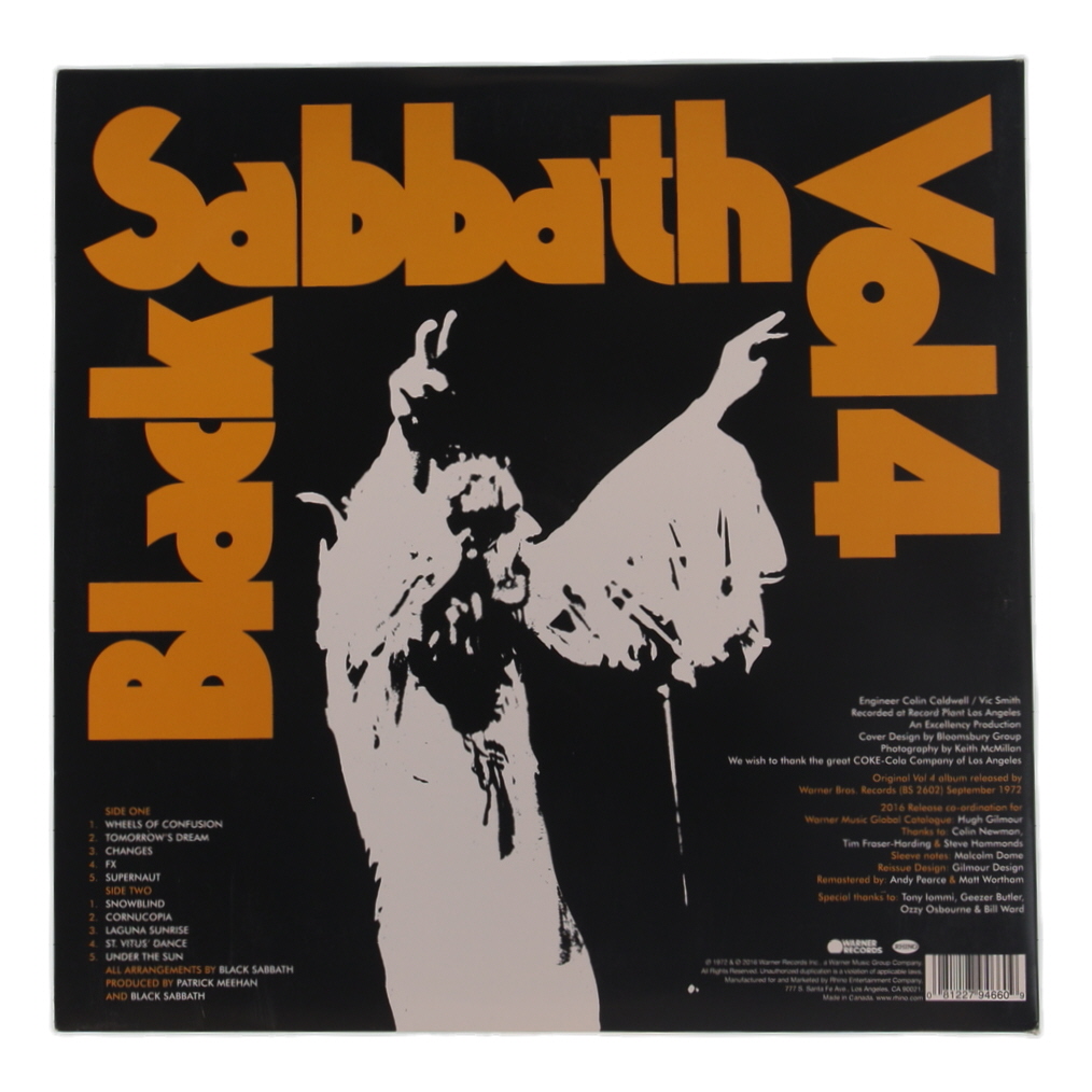 Geezer Butler Signed Black Sabbath "Vol 4" Vinyl Record Album (Beckett) at PristineAuction.com Geezer Butler Signed Black Sabbath "Vol 4" Vinyl Record Album (Beckett) at PristineAuction.com