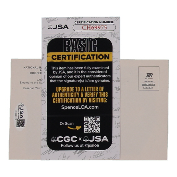 Jim "Catfish" Hunter Signed Hall of Fame Plaque Postcard (JSA) at PristineAuction.com Jim "Catfish" Hunter Signed Hall of Fame Plaque Postcard (JSA) at PristineAuction.com