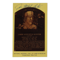 Jim "Catfish" Hunter Signed Hall of Fame Plaque Postcard (JSA) at PristineAuction.com