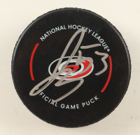 Jackson Blake Signed Hurricanes Logo Hockey Puck (PSA) at PristineAuction.com