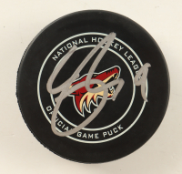 Clayton Keller Signed Coyotes Logo Hockey Puck (JSA) at PristineAuction.com