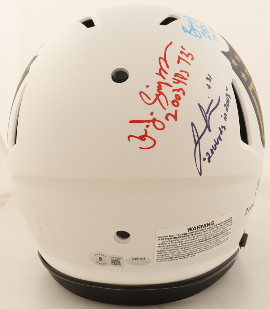 "8 Backs Breaking 2000 Yards" NFL Shield Logo Authentic Full-Size Helmet Signed By (8) Barry Sanders, Eric Dickerson, OJ Simpson, Chris Johnson With Multiple Inscriptions (Beckett & Schwartz) at PristineAuction.com "8 Backs Breaking 2000 Yards" NFL Shield Logo Authentic Full-Size Helmet Signed By (8) Barry Sanders, Eric Dickerson, OJ Simpson, Chris Johnson With Multiple Inscriptions (Beckett & Schwartz) at PristineAuction.com