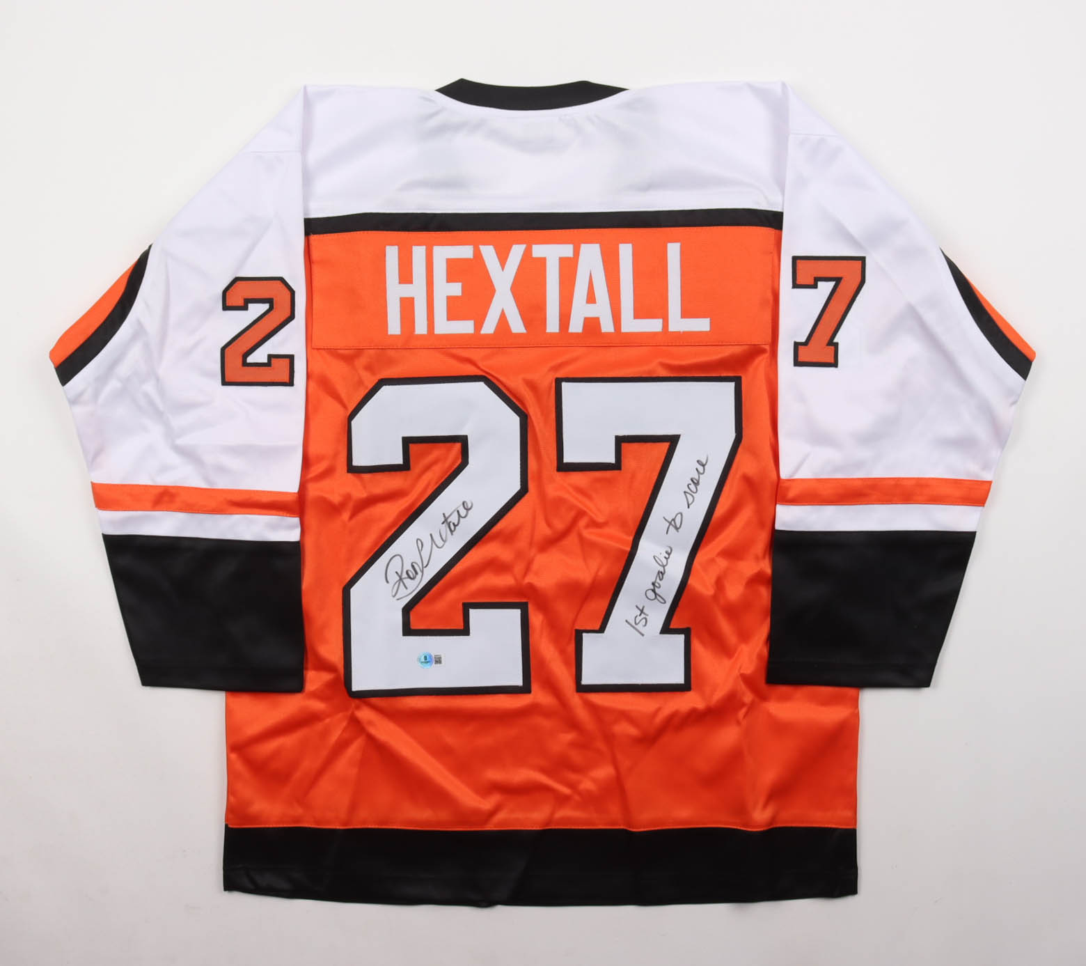 Ron Hextall Signed Jersey Inscribed "1st Goalie to Score" (Beckett) at PristineAuction.com Ron Hextall Signed Jersey Inscribed "1st Goalie to Score" (Beckett) at PristineAuction.com