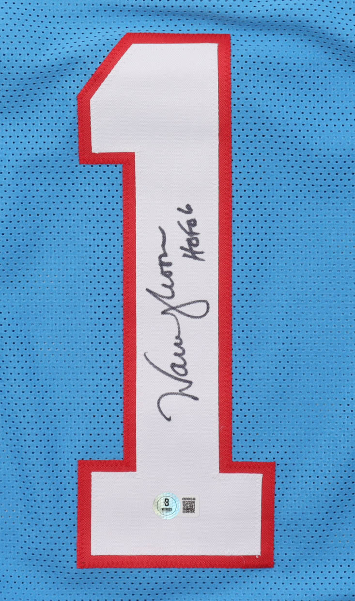 Warren Moon Signed Jersey Inscribed "HOF 06" (Beckett) at PristineAuction.com Warren Moon Signed Jersey Inscribed "HOF 06" (Beckett) at PristineAuction.com
