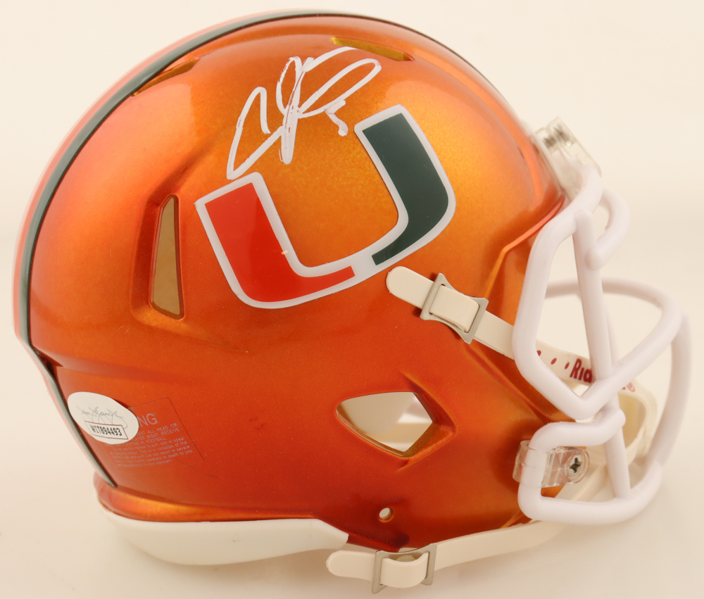 Andre Johnson Signed Miami Hurricanes Flash Alternate Speed Mini Helmet (JSA) at PristineAuction.com Andre Johnson Signed Miami Hurricanes Flash Alternate Speed Mini Helmet (JSA) at PristineAuction.com