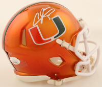 Andre Johnson Signed Miami Hurricanes Flash Alternate Speed Mini Helmet (JSA) at PristineAuction.com