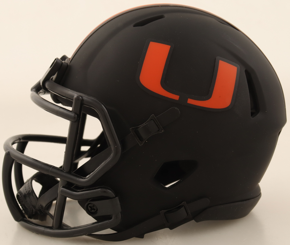 Clinton Portis Signed Miami Hurricanes Eclipse Alternate Speed Mini Helmet (JSA) at PristineAuction.com Clinton Portis Signed Miami Hurricanes Eclipse Alternate Speed Mini Helmet (JSA) at PristineAuction.com