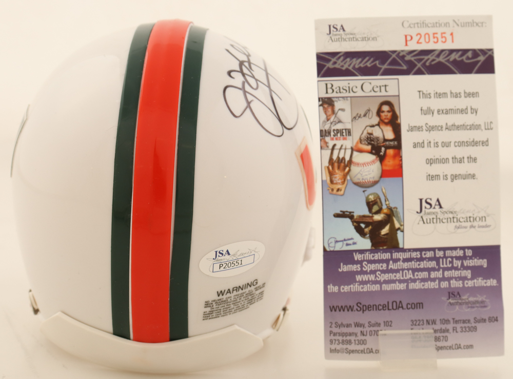 Jim Kelly Signed Miami Hurricanes Mini Helmet (JSA) at PristineAuction.com Jim Kelly Signed Miami Hurricanes Mini Helmet (JSA) at PristineAuction.com