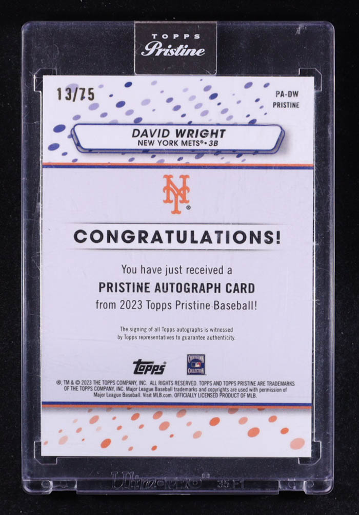 David Wright 2023 Topps Pristine Autograph #PA-DW #13/75 at PristineAuction.com David Wright 2023 Topps Pristine Autograph #PA-DW #13/75 at PristineAuction.com