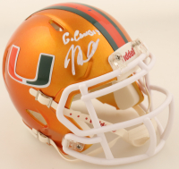 Mario Cristobal Signed Miami Hurricanes Flash Alternate Speed Mini Helmet Inscribed "Go Canes!!!" (JSA) at PristineAuction.com