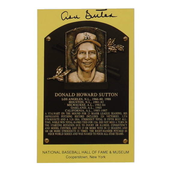 Don Sutton Signed Hall of Fame Plaque Postcard (JSA) at PristineAuction.com Don Sutton Signed Hall of Fame Plaque Postcard (JSA) at PristineAuction.com