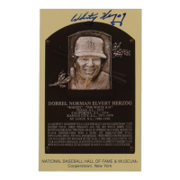 Whitey Herzog Signed Hall of Fame Plaque Postcard (JSA) at PristineAuction.com
