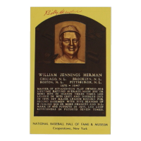 Billy Herman Signed Hall of Fame Plaque Postcard (JSA) at PristineAuction.com