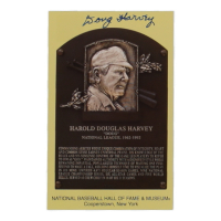 Doug Harvey Signed Hall of Fame Plaque Postcard (JSA) at PristineAuction.com