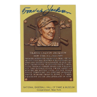 Travis Jackson Signed Hall of Fame Plaque Postcard (JSA) at PristineAuction.com