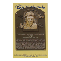 Bill Mazeroski Signed Hall of Fame Plaque Postcard (JSA) at PristineAuction.com