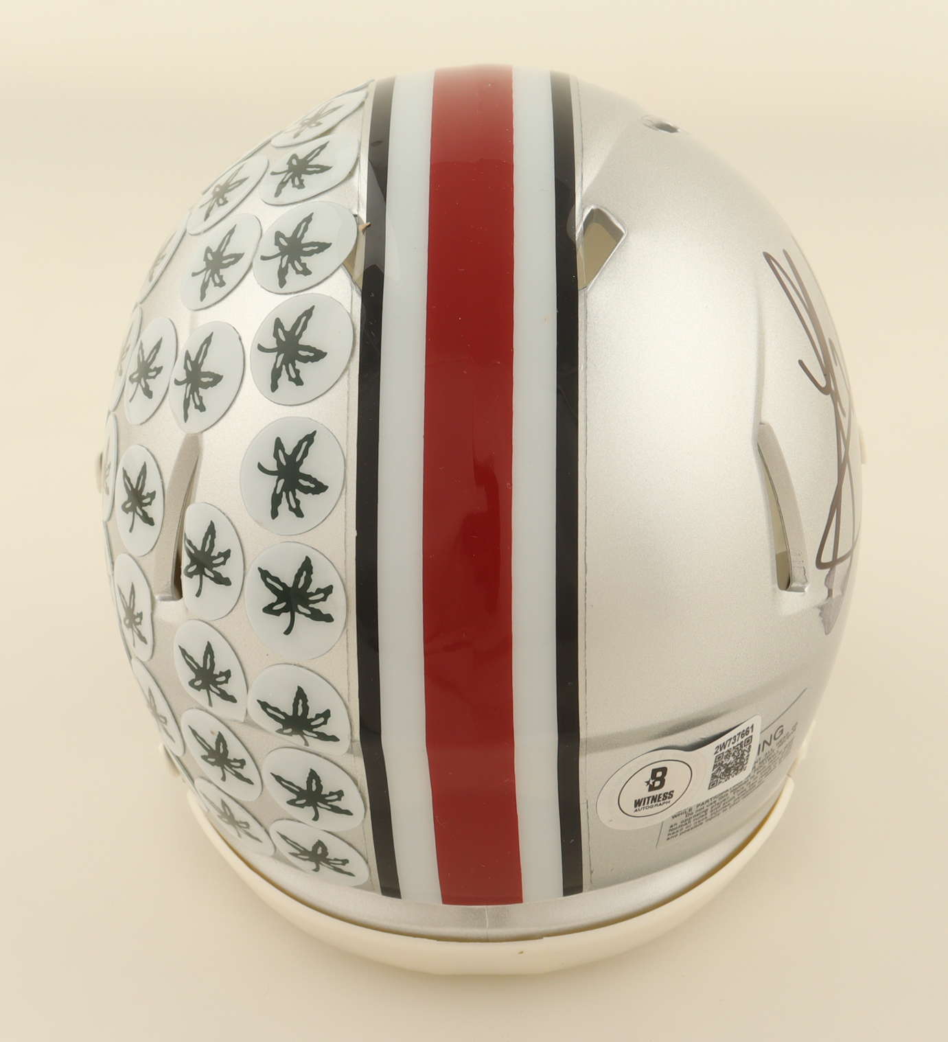 Jack Sawyer Signed Ohio State Buckeyes Speed Mini Helmet (Beckett) at PristineAuction.com Jack Sawyer Signed Ohio State Buckeyes Speed Mini Helmet (Beckett) at PristineAuction.com