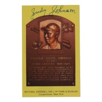 Judy Johnson Signed Hall of Fame Plaque Postcard (JSA) at PristineAuction.com