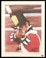 Evel Knievel Signed LE "Fire" 18x24 Lithograph (Beckett) at PristineAuction.com