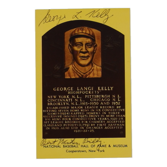 George Kelly Signed Hall of Fame Plaque Postcard (JSA) at PristineAuction.com George Kelly Signed Hall of Fame Plaque Postcard (JSA) at PristineAuction.com