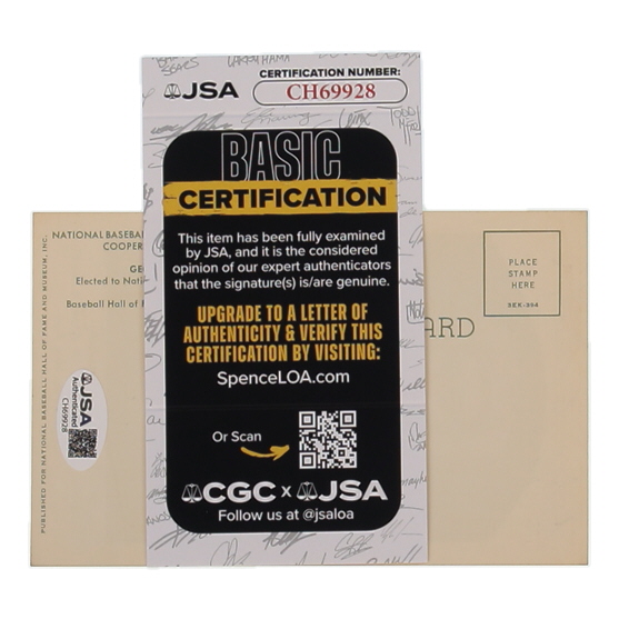 George Kelly Signed Hall of Fame Plaque Postcard (JSA) at PristineAuction.com George Kelly Signed Hall of Fame Plaque Postcard (JSA) at PristineAuction.com