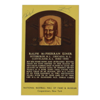 Ralph Kiner Signed Hall of Fame Plaque Postcard (JSA) at PristineAuction.com
