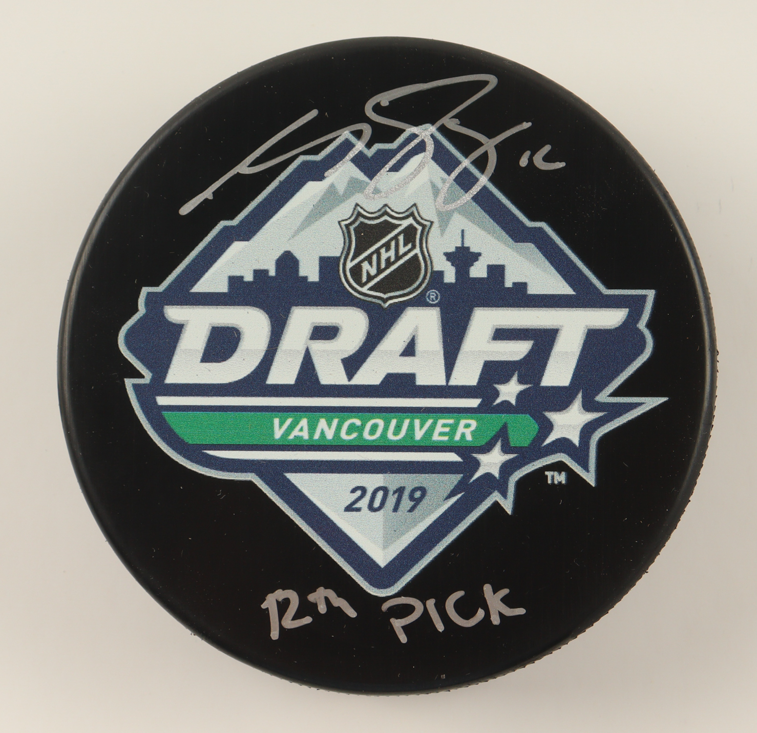 Matthew Boldy Signed 2019 NHL Draft Logo Hockey Puck Inscribed "12th Pick" (Beckett) at PristineAuction.com Matthew Boldy Signed 2019 NHL Draft Logo Hockey Puck Inscribed "12th Pick" (Beckett) at PristineAuction.com