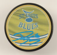 Robert Thomas Signed Blues Logo Hockey Puck (Beckett) at PristineAuction.com
