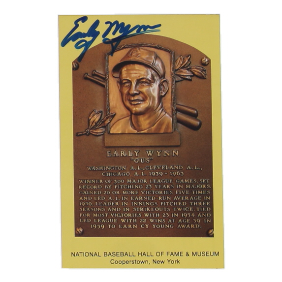 Early Wynn Signed Hall of Fame Plaque Postcard (JSA) at PristineAuction.com Early Wynn Signed Hall of Fame Plaque Postcard (JSA) at PristineAuction.com