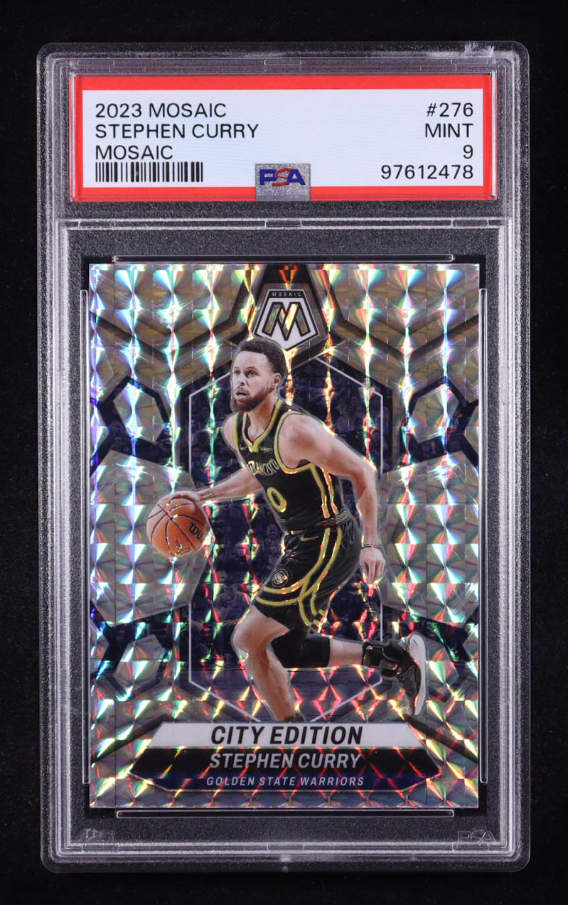 Stephen Curry 2023-24 Panini Mosaic Mosaic #276 City Edition (PSA 9) at PristineAuction.com Stephen Curry 2023-24 Panini Mosaic Mosaic #276 City Edition (PSA 9) at PristineAuction.com