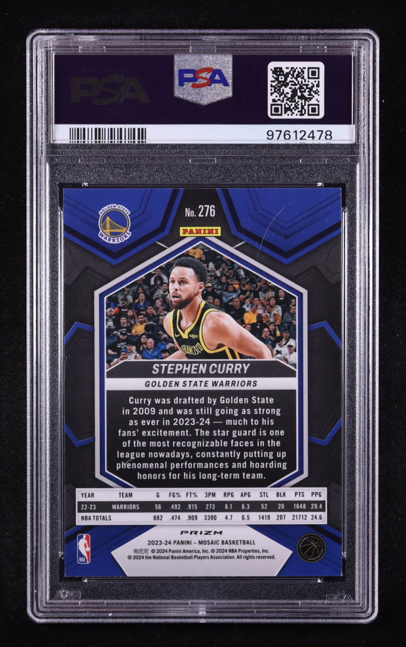 Stephen Curry 2023-24 Panini Mosaic Mosaic #276 City Edition (PSA 9) at PristineAuction.com Stephen Curry 2023-24 Panini Mosaic Mosaic #276 City Edition (PSA 9) at PristineAuction.com