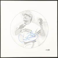Cecil Fielder Signed Tigers 11x11 Art Print by Murray Tinkelman (JSA) at PristineAuction.com