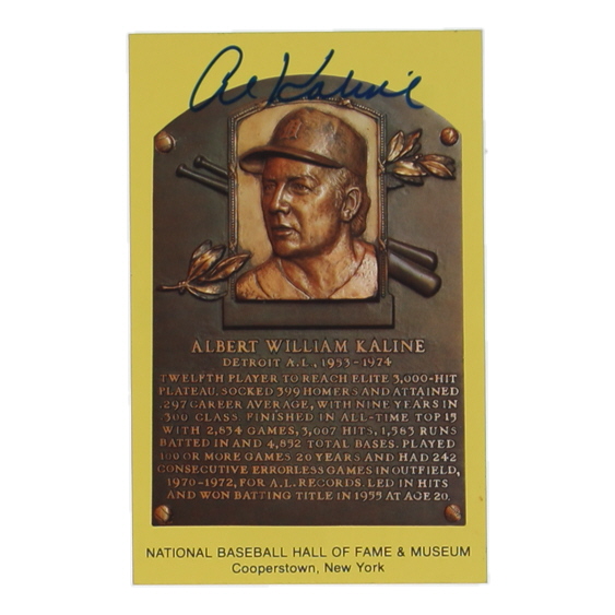 Al Kaline Signed Hall of Fame Plaque Postcard (JSA) at PristineAuction.com Al Kaline Signed Hall of Fame Plaque Postcard (JSA) at PristineAuction.com