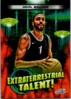Mikal Bridges 2023-24 Topps Cosmic Chrome Extraterrestrial Talent Orange Galactic Refractors #ET3 #06/25 at PristineAuction.com