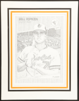 Billy Ripken Orioles 13x17 Custom Matted Art Print by Murray Tinkelman (JSA) at PristineAuction.com