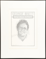 George Brett "A.L. All Star" 13x17 Custom Matted Art Print by Murray Tinkelman (JSA) at PristineAuction.com